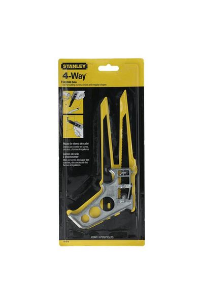 Generic Stanley 4-Way Keyhole Saw Black and Silver 7inch