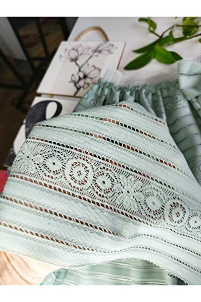 GallanD Girl's Skirt Elastic Mint Color Bow Detailed Design Thin Knitted Fabric