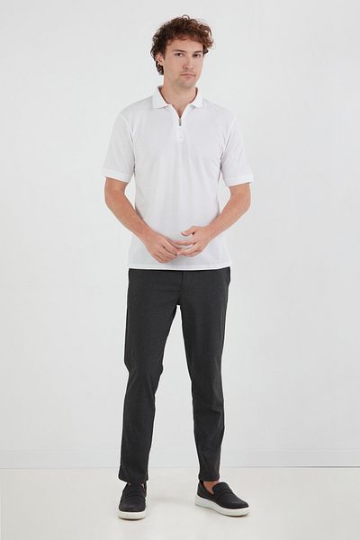 Fulla Moda Basic Polo Neck Half Zip T-Shirt