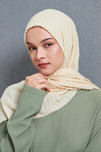 Gigiscarfs Degrade Çizgili Arya Şifon Şal - Açık Sarı -