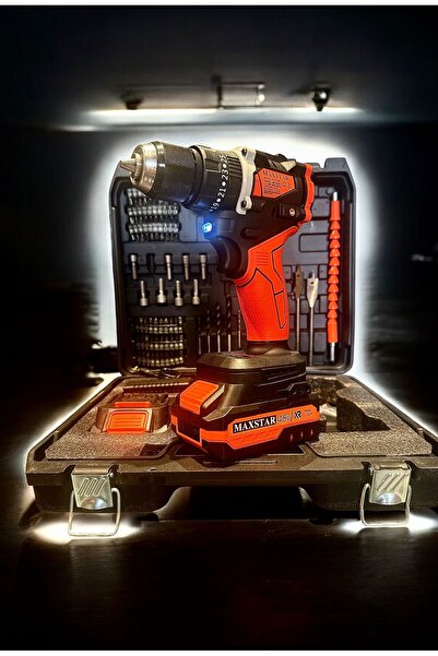 LeesHome Darbeli Profesyonel Kömürsüz Motor Çift Akülü Şarjlı Vidalama Matkap