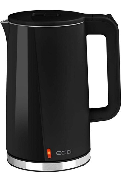 ECG Fierbător electric ECG RK 1702 Safe to Touch Negru, 1,7 litri, 2200 W, pereți dubli, negru