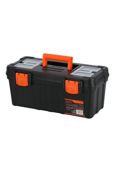 Generic Tactix Plastic Tool Box Black and Orange 17inch