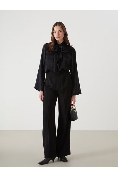 LC Waikiki Tie Collar Satin Women's Blouse