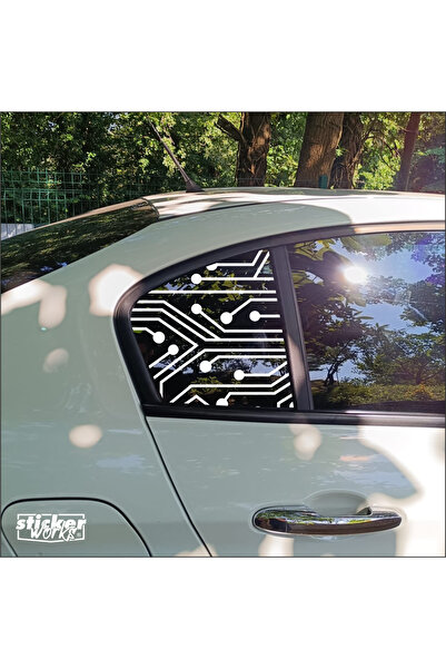 Sticker Works EGEA Kelebek نمط الدائرة الزجاجية - يمين يسار