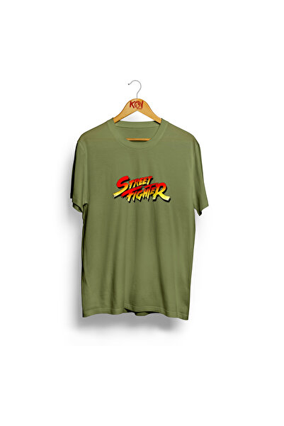 Butik Street Fighter / Ανδρικό μπλουζάκι σε χρώμα χακί / 100% βαμβάκι υψηλής ...