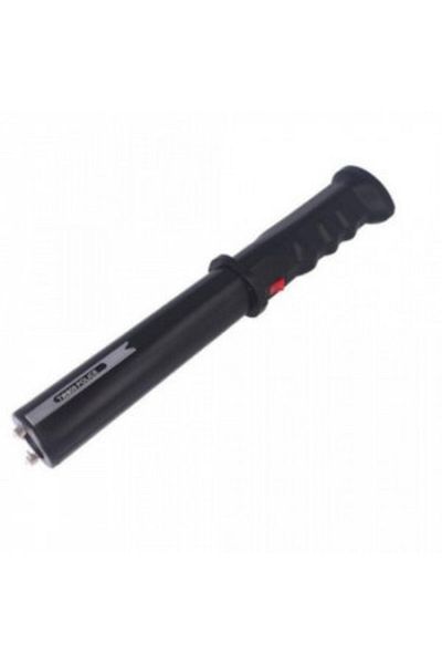 OEM Baston cu electroșoc pentru autoapărare, negru, husă atașată la centură, lanternă LED