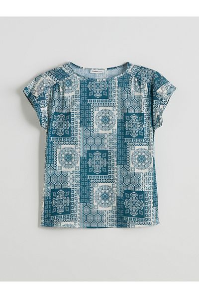 LC Waikiki Crew Neck Ethnic Patterned Blouse
