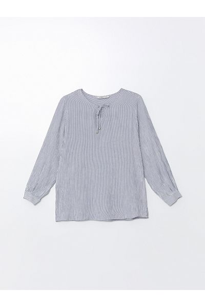 LC Waikiki Tie Collar Striped Women's Blouse