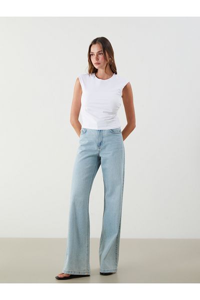 LC Waikiki Crew Neck Gathered Blouse