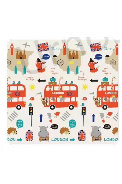 OEM Foldable Play Mat with XPE Foam, Reversible, London Model