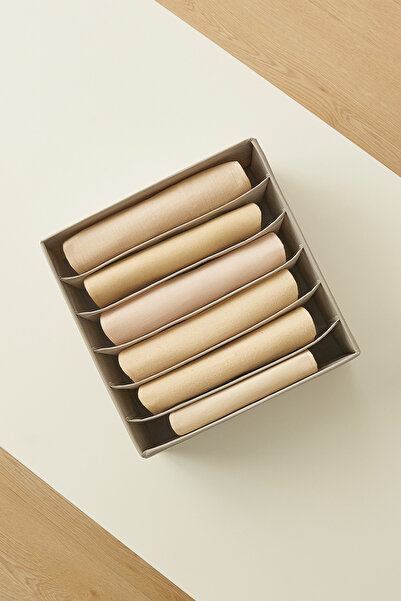 Ocean Home Textile Set of 2 Gray Herringbone Drawer Organizer Boxes with Compartments