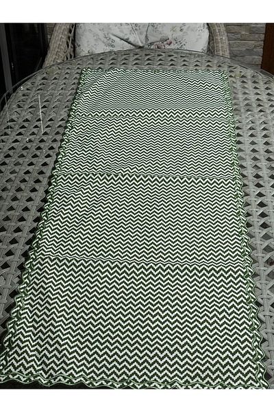 İNCİ ÇEYİZ 1 Piece Strawberry Patterned Double Wrap Embroidered Runner Garden Balcony Decoration on Linen