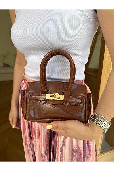 Tina İstanbul Kelly Belt Accessory Mini Bag Brown