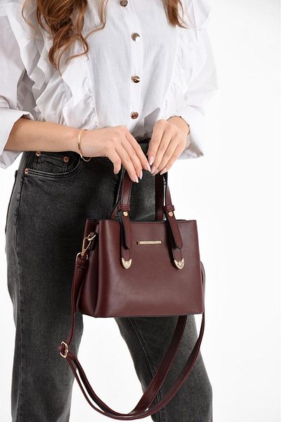 H&D COLLECTİON Very Useful Double Strap Detailed Lined 4 Compartment Hand and Shoulder Bag 1425