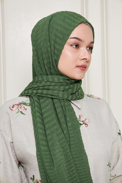 Gigiscarfs Σάλι Arya Chiffon με ντεγκραντέ ρίγες - Χακί -