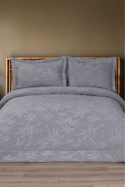 Çeyiz Diyarı Jasmin Fiber Filled Double Size 250X255 cm Bedspread Gray