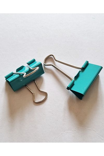 Modellino 2 Pack Binder Clips 41mm Colored Metal Clamp Peg Clips - Green Color