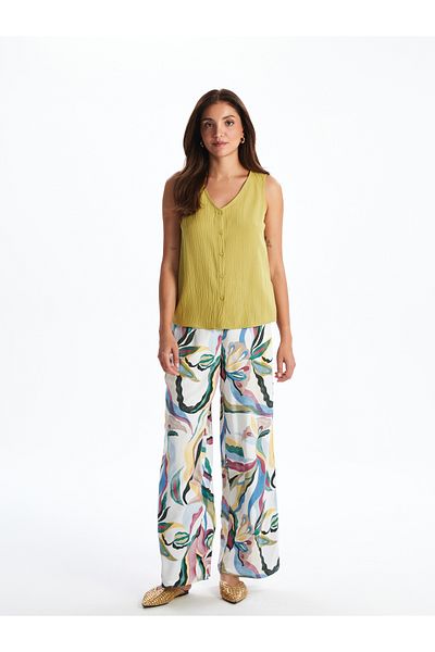 LC Waikiki V-Neck Textured Blouse