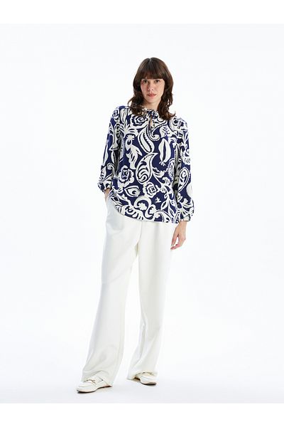 LC Waikiki Women's Blouse with Tie-Down Collar Flower