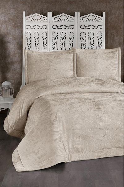 Çeyiz Diyarı Efsun Fiber Filled Double 250X255 cm Bedspread Cream