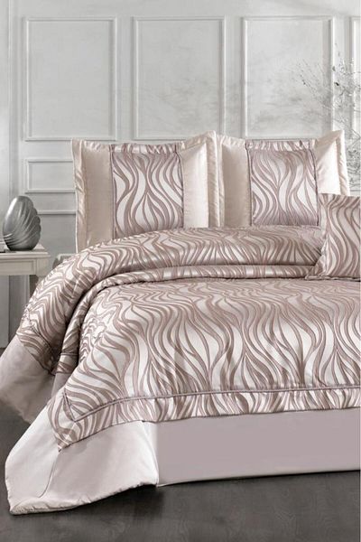 Çeyiz Diyarı Fides Fiber Filled Double 250X255 cm Bedspread Dusty Rose