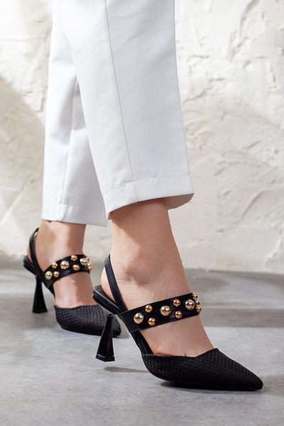Adım Adım Women's Straw Detail Heeled Shoes