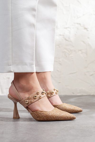 Adım Adım Women's Straw Detail Heeled Shoes
