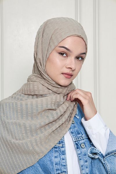 Gigiscarfs Gradient Striped Arya Chiffon Shawl - Milky Coffee -