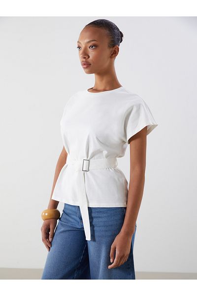 LC Waikiki Crew Neck Belted Blouse