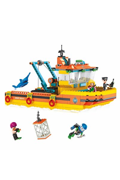 sunman oyuncak Sea Sea Mining Ship Play Set 628 Piece Construction Toy