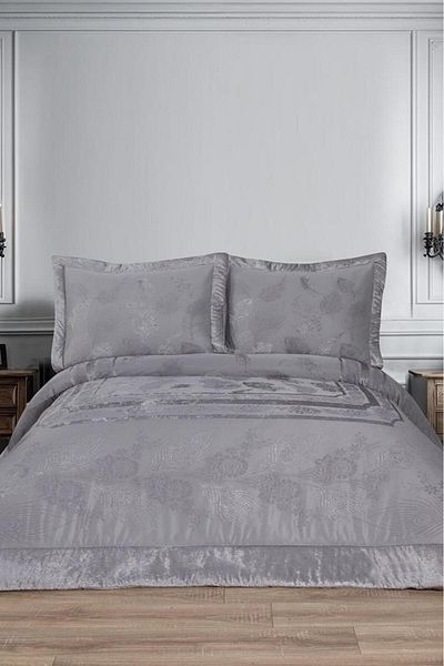 Çeyiz Diyarı Gözde Fiber Filled Double 250X255 cm Bedspread Gray