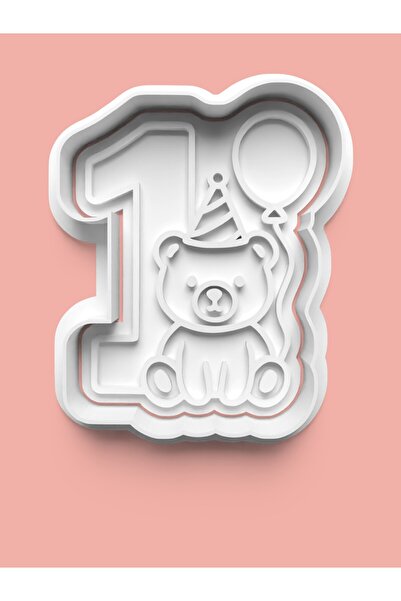 Genel Markalar Bir Yaş Doğum Günü Kurabiye Kalıbı Ve Şeker Hamuru Kalıbı - 1 Rakamı