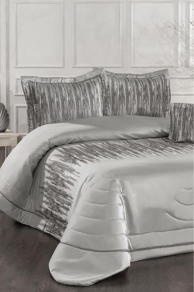 Çeyiz Diyarı Reyes Fiber Filled Double Size 250X255 cm Bedspread Gray
