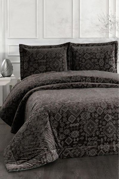 Çeyiz Diyarı Emila Fiber Filled Double 250X255 cm Bedspread Anthracite