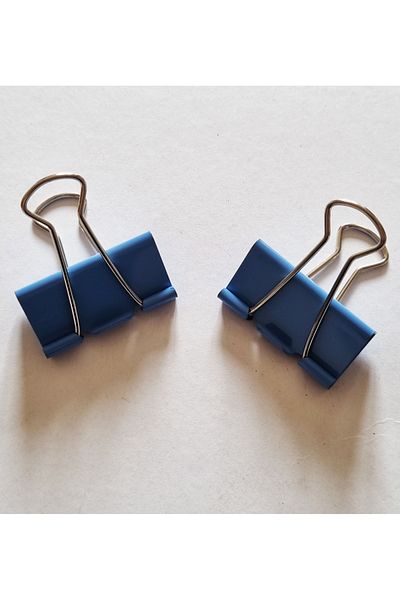 Modellino 2 Pack Binder Clips 41mm Colored Metal Clamp Peg Clips - Blue Color