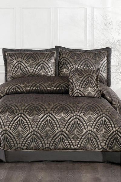 Çeyiz Diyarı Artes Fiber Filled Double 250X255 cm Bedspread Anthracite