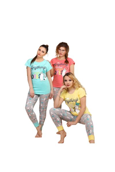 Generic Women's short-sleeved cotton pajamas