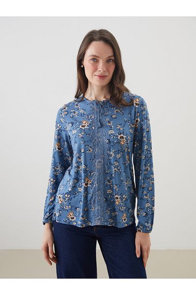 LC Waikiki Women's Blouse with Tie-Down Collar Flower