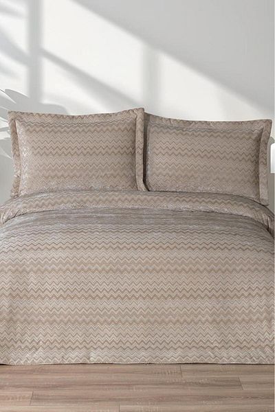 Çeyiz Diyarı Misra Fiber Filled Double Size 250X255 cm Bedspread Beige