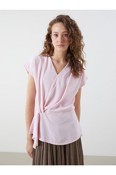 LC Waikiki V-Neck Gathered Blouse