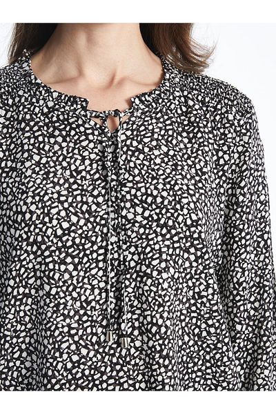 LC Waikiki Tie Collar Patterned Women's Blouse