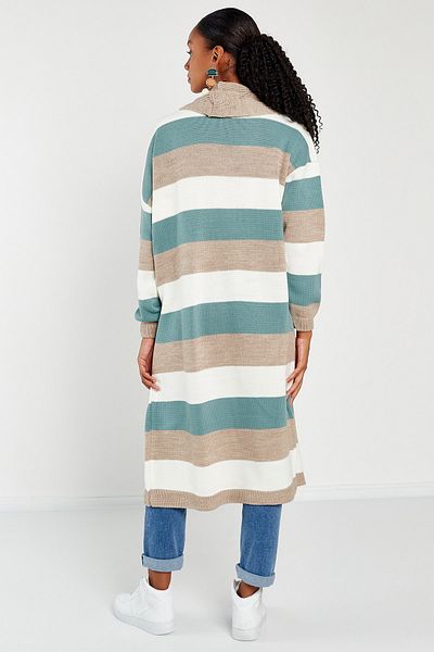 Hopoi Women's Striped Casual Knitwear Cardigan