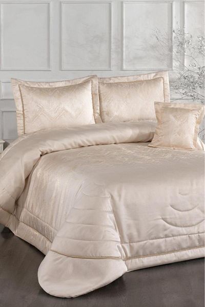 Çeyiz Diyarı Inferno Fiber Filled Double 250X255 cm Bedspread Cream