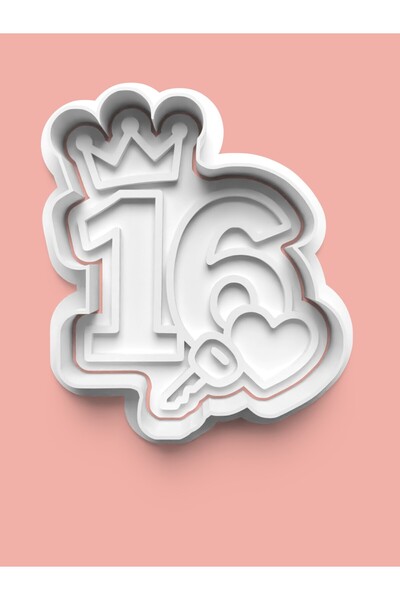AKTASTORE قالب كوكيز عيد ميلاد السادس عشر وقالب عجينة السكر - 16 رقمًا