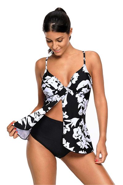 WildFashion Two-piece tankini swimsuit with floral print SW1234-1122