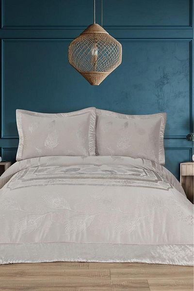 Çeyiz Diyarı Glass Fiber Filled Double Size 250X255 cm Bedspread Cream