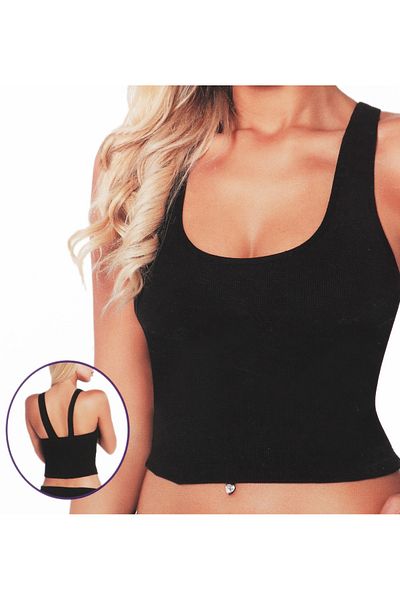 Defnem Women's Strap Crop Bustier - Size L - 8101