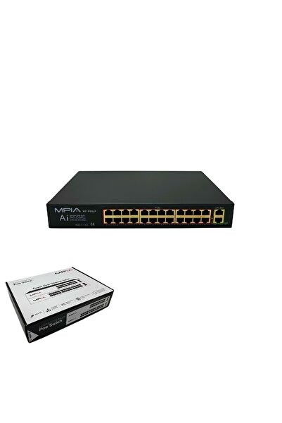 MPIA MP-POE24 360W 10/100 /1000 Mbps 24 Port Metal Kasa Poe Switch