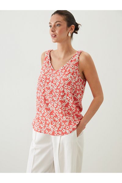 LC Waikiki V-Neck Floral Blouse